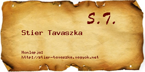 Stier Tavaszka névjegykártya